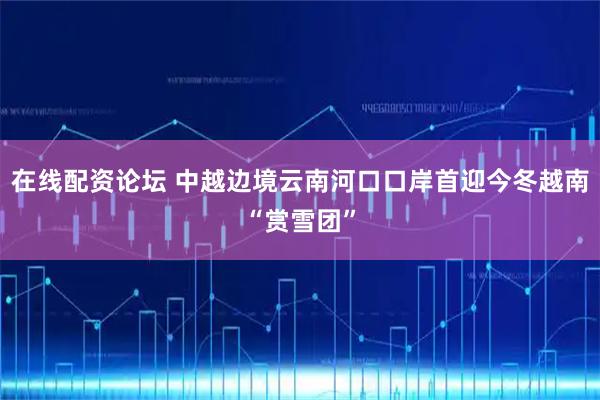 在线配资论坛 中越边境云南河口口岸首迎今冬越南“赏雪团”
